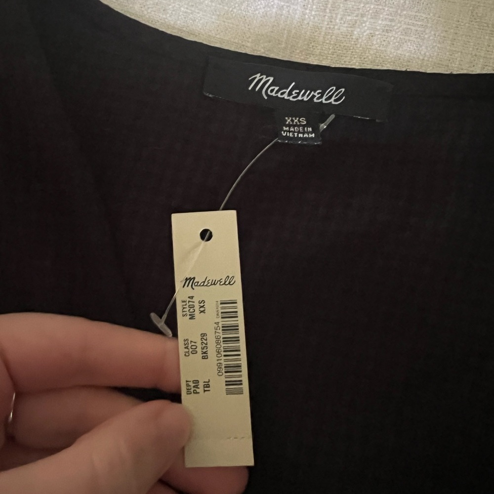 Madewell Elegant Black Wrap Top XXS NWT - Picture 2 of 2